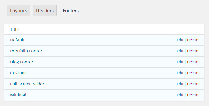 Manage Footers